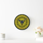 Horloge Ronde Yellow round fractal (Maison)