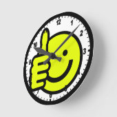 Horloge Ronde Yellow Thumbs (Angle)