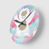 Horloge Ronde yeti rose (Angle)