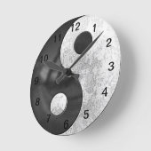 Horloge Ronde Yin et Yang (Angle)