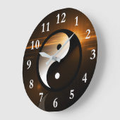 Horloge ronde Yin et Yang (Angle)