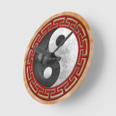 Horloge Ronde Yin et Yang (Angle)