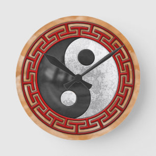 Horloge Ronde Yin et Yang