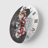 Horloge Ronde Yin Yang And Dragon (Angle)