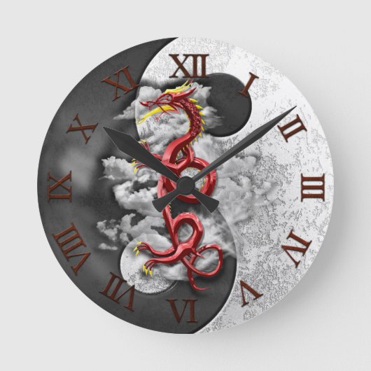 Horloge Ronde Yin Yang And Dragon (Recto)