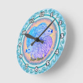 Horloge Ronde Yin Yang Fish  (Angle)