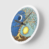 Horloge Ronde Yin-Yang Moon and Sun (Angle)