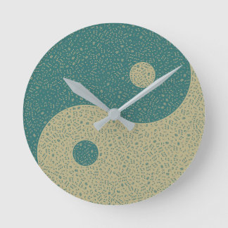 Horloge Ronde Yin Yang Tea Beige Music Notes