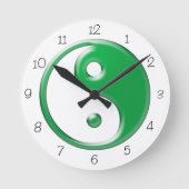 Horloge ronde Yin Yang Vert (Recto)