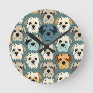 Horloge Ronde Yorkshire Terrier Motif
