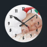 Horloge Ronde Your Photo Here Wall Clock<br><div class="desc">Create a one of a kind,  unforgettable gift for friends and family. Personalize a wall clock with a photo of you or your family,  or perhaps a cute photo of your new baby or pet! Simply replace the template photo with your own.</div>