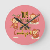 Horloge Ronde Yup ! C'est mon cirque, ce sont mes trois singes (Recto)