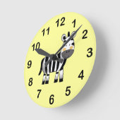 Horloge Ronde zèbre mignon (Angle)