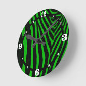 Horloge Ronde Zèbre - Vert (Angle)