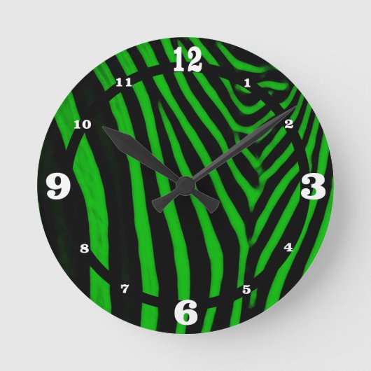 Horloge Ronde Zèbre - Vert (Recto)