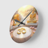 HORLOGE RONDE ZEN - BOUDDHISME - OM (Angle)