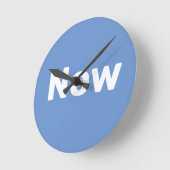 Horloge Ronde Zen, mindfulness, simple, bleu et blanc (Angle)