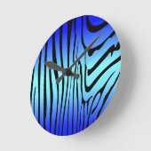 Horloge Ronde Zesty Zebra Blue (Angle)