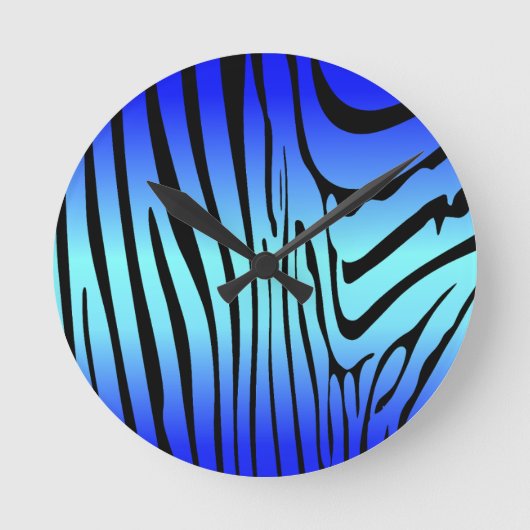 Horloge Ronde Zesty Zebra Blue (Recto)