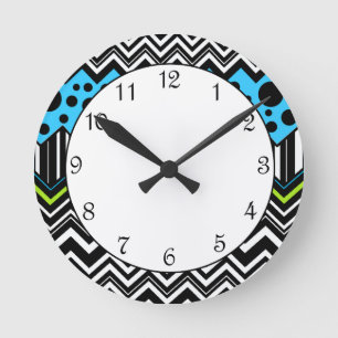 Horloge Ronde Zig Zags