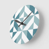 Horloge Ronde ZigZag géométrique vert turquoise à deux tons (Angle)