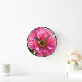 Horloge Ronde Zinnia rose (Maison)