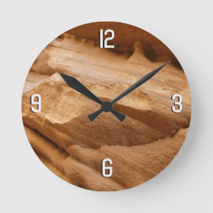 Horloge Ronde Zion Canyon Wall II Red Rock Photographie Abstrait