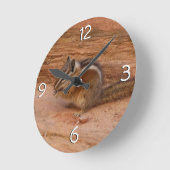 Horloge Ronde Zion Chipmunk sur Red Rocks (Angle)