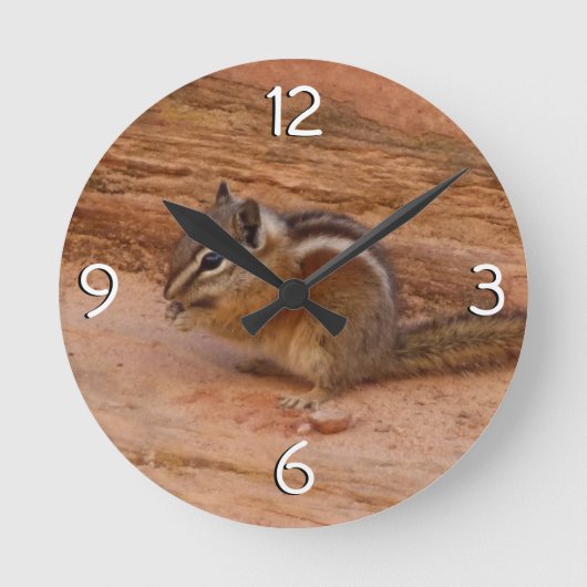 Horloge Ronde Zion Chipmunk sur Red Rocks (Recto)