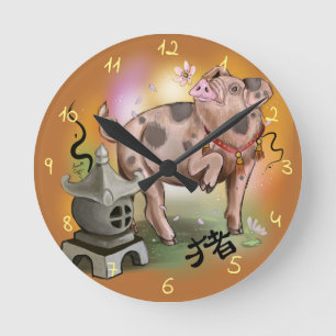 Horloge Ronde Zodiaque chinois