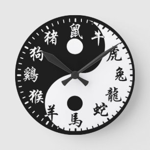 Horloge Ronde Zodiaque de YinYang