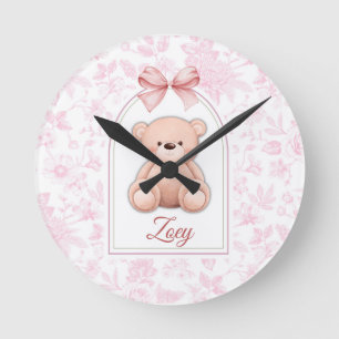 Horloge Ronde Zoey Conception personnalisée d'ours en peluche