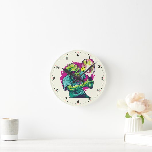 Horloge Ronde  Zombie Pickleball  (Maison)