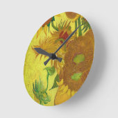 Horloge Ronde Zonnebloemen (Van Gogh) (Angle)