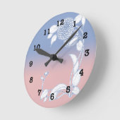 Horloge rose à quartz et Serenity Blue Wall (Angle)