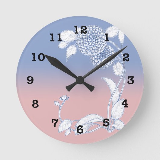 Horloge rose à quartz et Serenity Blue Wall (Recto)