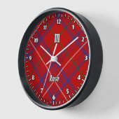 Horloge Rose de clan Tartan (Angle)