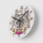 Horloge Rose du chat Ragdoll (Angle)