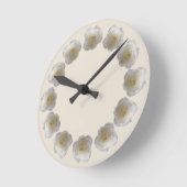 Horloge Rose Fleur Blanche Rose Décoration Murale (Angle)