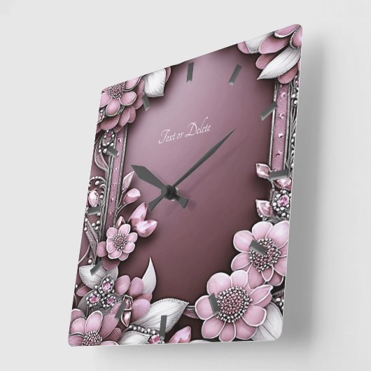 Horloge rose florale (Angle)