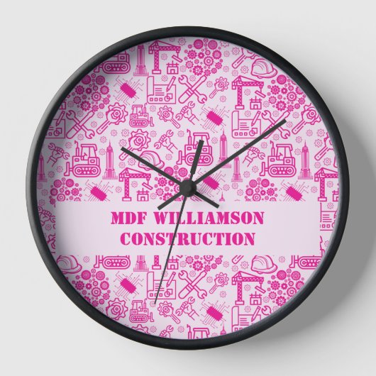 Horloge rose girly moderne Architectural Blueprint (Recto)