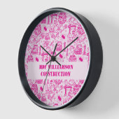 Horloge rose girly moderne Architectural Blueprint (Angle)
