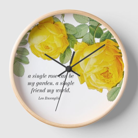 Horloge Rose jaune de l'amitié murale (Recto)