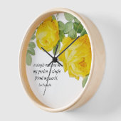 Horloge Rose jaune de l'amitié murale (Angle)
