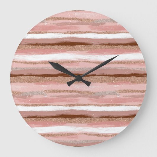 Horloge rose Parties scintillant or rayé (Recto)