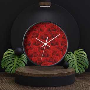 Horloge Rose rouge romantique