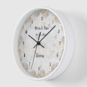 Horloge Roses blanches romantiques mariage cadeau 24h/24 (Angle)