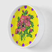 Horloge Roses rose jaune (Angle)