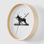 Horloge Rotweiler Chien - Halloween Lune Silhouette Oversi (Angle)