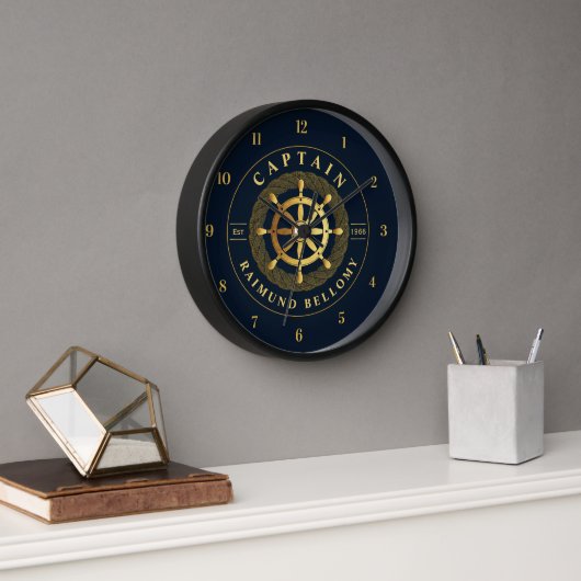 Horloge Roue de navire en or (Bureau)